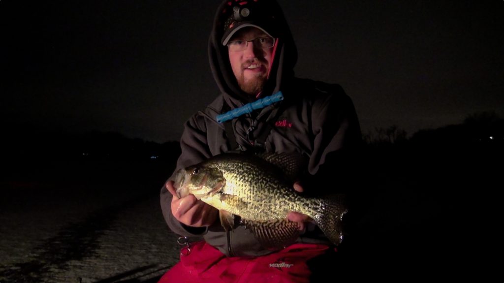 Ice fishing for crappies after dark (shallow weeds!) – Target Walleye