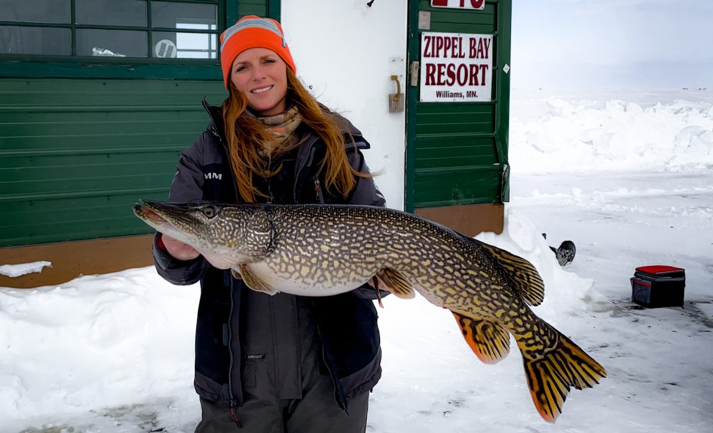 How to Catch Giant Lake of the Woods Pike on tip ups