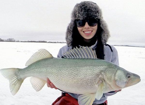 Greenback tanks, 51 inch ice muskie, Ripping big ice walleyes