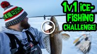 1v1 Ice-Fishing Challenge (walleyes eat SPINNERBAITS?!)